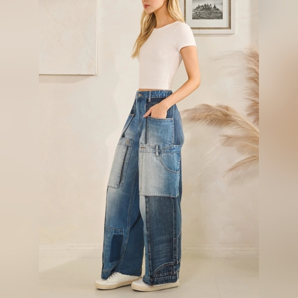 Patchwork Blue Jeans - Picture 6 of 10